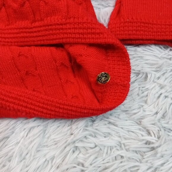 Vintage Quissett Cove Womens Sweater‎ Cardigan Red L Wool Button Up Cozy Comfort - Picture 5 of 10